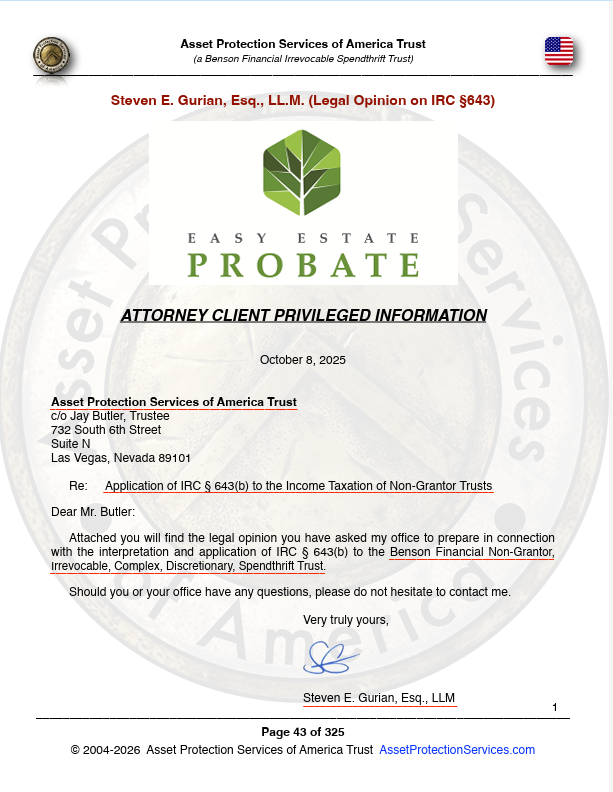 Gurian Legal Opinion